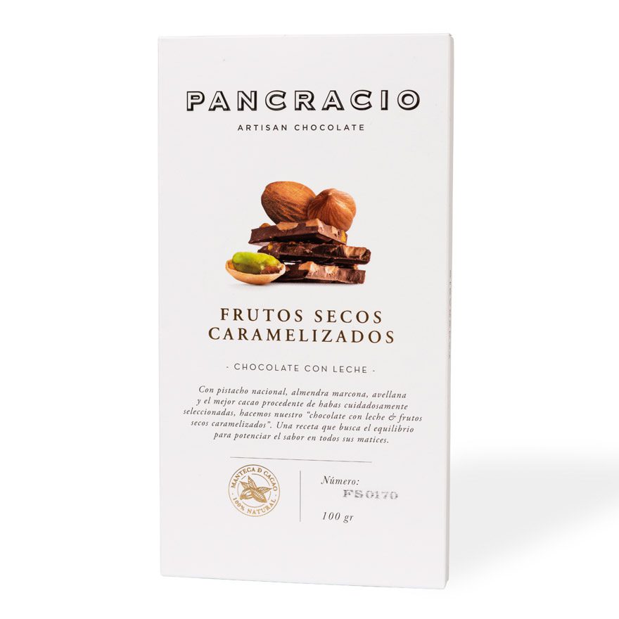 Dulces y chocolates - Pancracio tableta de frutos secos caramelizados